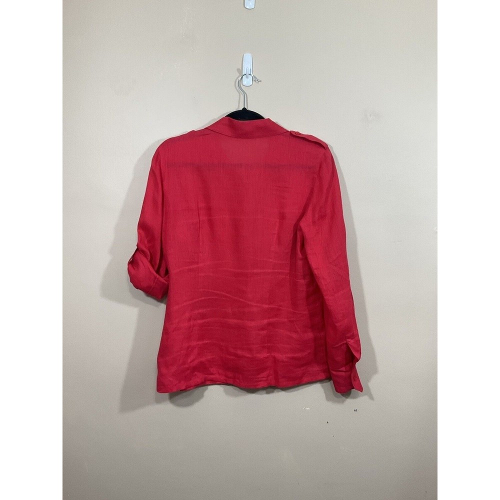 Red Button-Up Women's Top - Picture 4 of 7